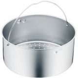 WMF Stoominzet 10cm zeefinzet geperforeerd voor snelkookpan 3,0-8,5l, Pan deksel, Zilver