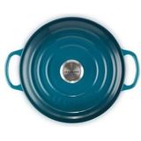 Le Creuset - Signature - Braadpan - Deap Teal - Gietijzer - 2,4 liter