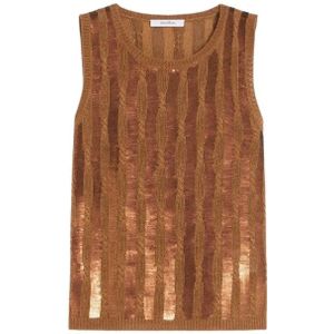 Max Mara, Dames, Tops, Bruin, Maat: L Linnen,