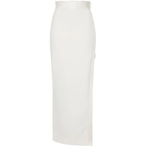 Elisabetta Franchi, Dames, Rokken, Beige, Maat: S Satijn,