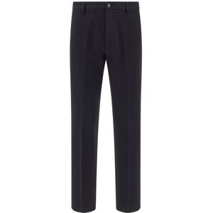 Boggi Milano - Tricotine Stretch Broek - Blauw - Katoen