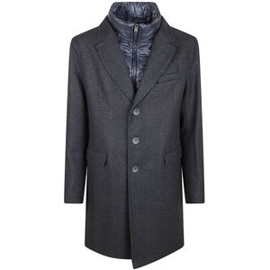 Herno, Heren, Mantels, Blauw, Maat: M Wol,