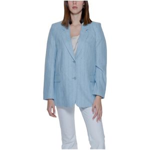 Vero Moda, Dames, Jassen, Blauw, Maat: S Linnen,