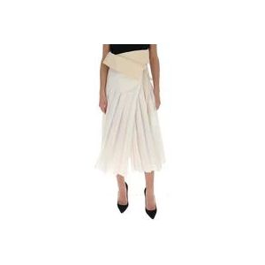 Moncler Geplooide Midi Rok, Stijl ID: 2D702C0405-034 , White , Dames , Maat: M