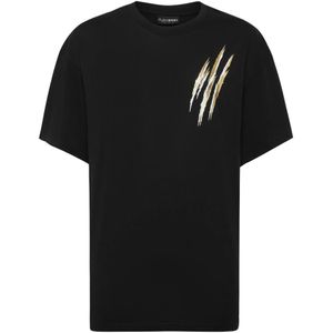 Philipp Plein Sport Run Faster Scratch T-shirt Met Korte Mouwen