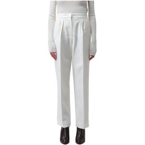 Max Mara, Dames, Broeken, Beige, Maat: M Leer,