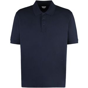 Bottega Veneta, Heren, Tops, Blauw, Maat: M Piqué,