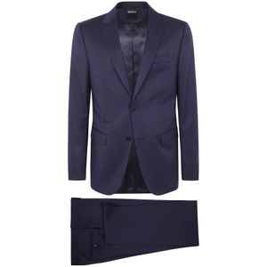 Ermenegildo Zegna, Heren, Pakken, Blauw, Maat: 2XL Wol,