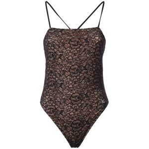 Dolce & Gabbana, Dames, Badkleding, Zwart, Maat: XL Katoen,
