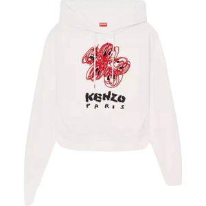 Kenzo, Dames, Sweatshirts & Hoodies, Wit, Maat: M Katoen,