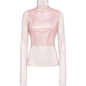 Sportmax, Dames, Tops, Roze, Maat: S Poliester,
