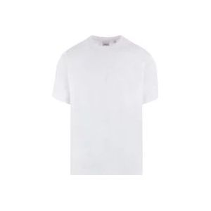 Burberry Witte Jersey Katoenen T-shirt met Equestrian Teddy Logo , White , Heren , Maat: M