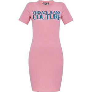 Versace Jeans Couture, Dames, Jurken, Roze, Maat: XS Katoen,