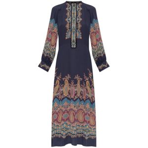 Etro, Dames, Jurken, Blauw, Maat: M Katoen,