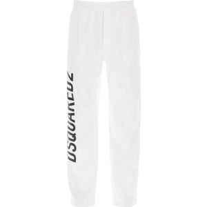 Dsquared2 Logo Print Sweatpants , White , Heren , Maat: M