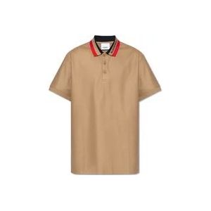 Burberry Polo shirt met logo , Beige , Heren , Maat: S