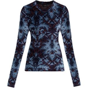Etro, Dames, Tops, Blauw, Maat: M Leer,