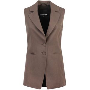 Patrizia Pepe, Dames, Jassen, Bruin, Maat: M Linnen,