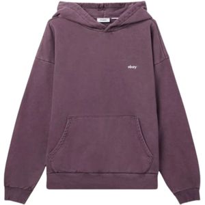 Obey, Dames, Sweatshirts & Hoodies, Paars, Maat: L Fleece,