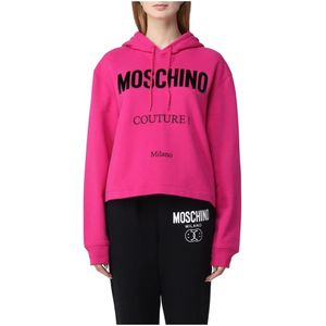 Moschino, Dames, Sweatshirts & Hoodies, Roze, Maat: 2XS