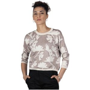Alessia Santi, Dames, Truien, Beige, Maat: XS Katoen,