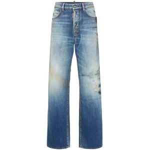 Dsquared2 Blauwe Wide Leg Denim Jeans , Blue , Dames , Maat: 2XS