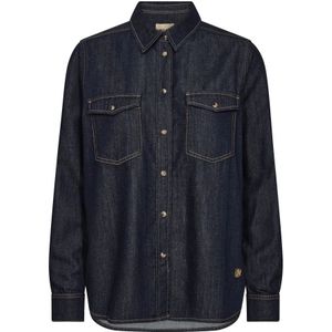MOS Mosh, Dames, Blouses & Shirts, Blauw, Maat: S Denim,