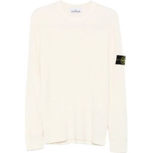 Stone Island, Heren, Truien, Wit, Maat: XL