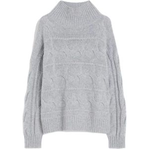 Max Mara Studio, Dames, Truien, Grijs, Maat: XS Wol,