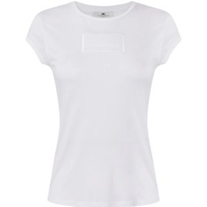 Elisabetta Franchi, Dames, Tops, Wit, Maat: XL Jersey,