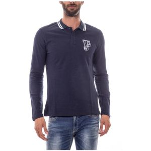 Versace Jeans Couture, Heren, Tops, Blauw, Maat: M Katoen,