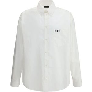 Balenciaga, Dames, Blouses & Shirts, Wit, Maat: S Katoen,