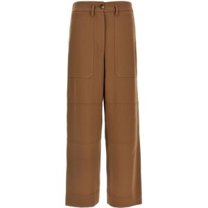 Alberto Biani, Dames, Broeken, Bruin, Maat: XS Leer,