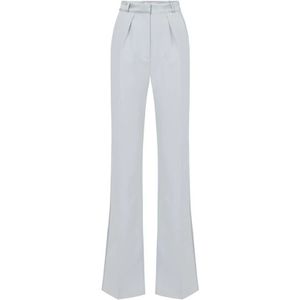 Elisabetta Franchi, Dames, Broeken, Grijs, Maat: S Satijn,