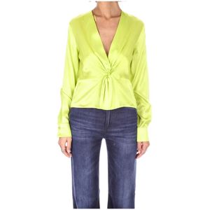 Pinko, Dames, Blouses & Shirts, Groen, Maat: M Zijde,