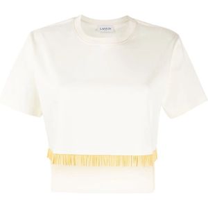 Lanvin, Dames, Tops, Wit, Maat: S Katoen,