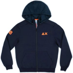 Sun68, Heren, Sweatshirts & Hoodies, Blauw, Maat: XL Katoen,
