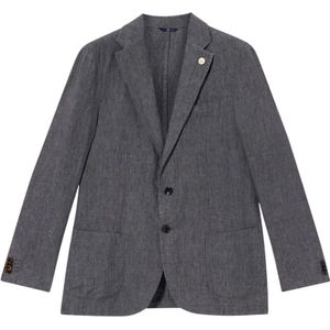 Brooks Brothers, Heren, Jassen, Grijs, Maat: 2XL Linnen,