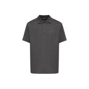 Versace Polo shirt met logo , Gray , Heren , Maat: XL