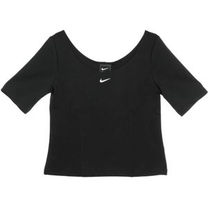 Nike, Dames, Tops, Zwart, Maat: M Poliester,