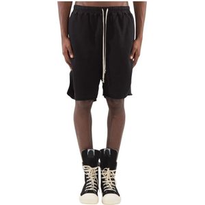 Rick Owens, Heren, Korte broeken, Zwart, Maat: M Fleece,