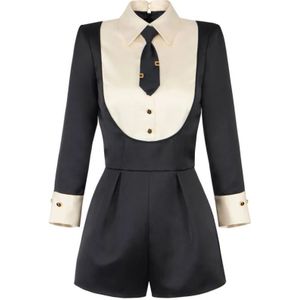 Elisabetta Franchi, Dames, Jumpsuits & Playsuits, Zwart, Maat: XS Satijn,