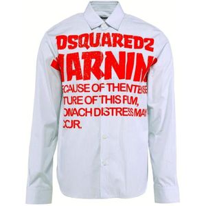 Dsquared2, Heren, Overhemden, Wit, Maat: M