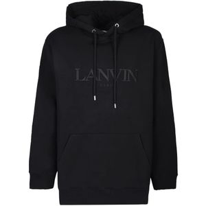 Lanvin, Heren, Sweatshirts & Hoodies, Zwart, Maat: L Katoen,