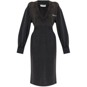 The Attico, Dames, Jurken, Grijs, Maat: 3XS Katoen,