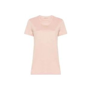 Moncler Roze T-shirts en Polos Lichtgewicht Jersey , Pink , Dames , Maat: S