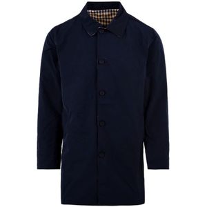 Aquascutum, Heren, Mantels, Blauw, Maat: 2XL Nylon,