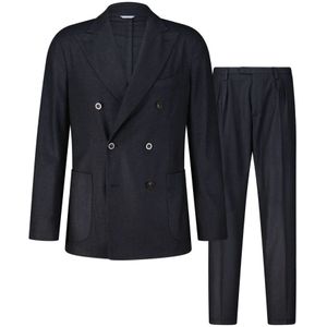 Boglioli, Heren, Pakken, Blauw, Maat: 3XL Wol,