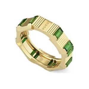 Gucci Link naar Love ring in 18 kt geelgoud en groene toermalijn , Multicolor , Dames , Maat: 53 MM