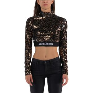Palm Angels, Dames, Tops, Veelkleurig, Maat: XS Polyamide,